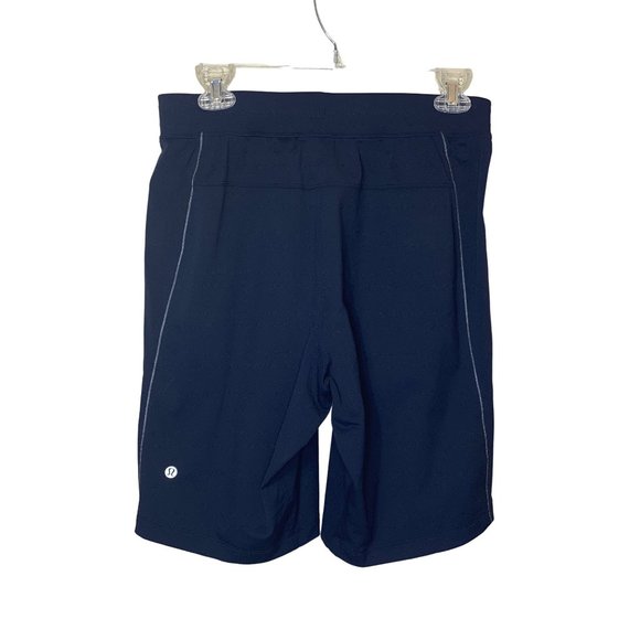 Lululemon T.H.E. Linerless Short 9" Small Taped Zippered Front Pockets Blue HTF - Picture 10 of 10